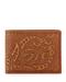 Brown imprinted leather wallet